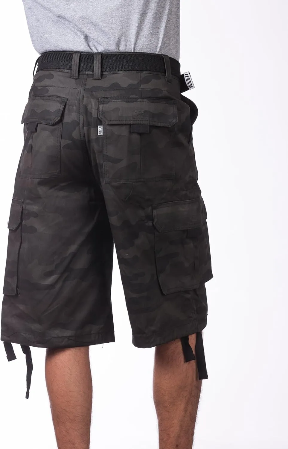Pro Club Men's Cotton Twill Cargo Shorts with Belt - Regular and Big & Tall Sizes