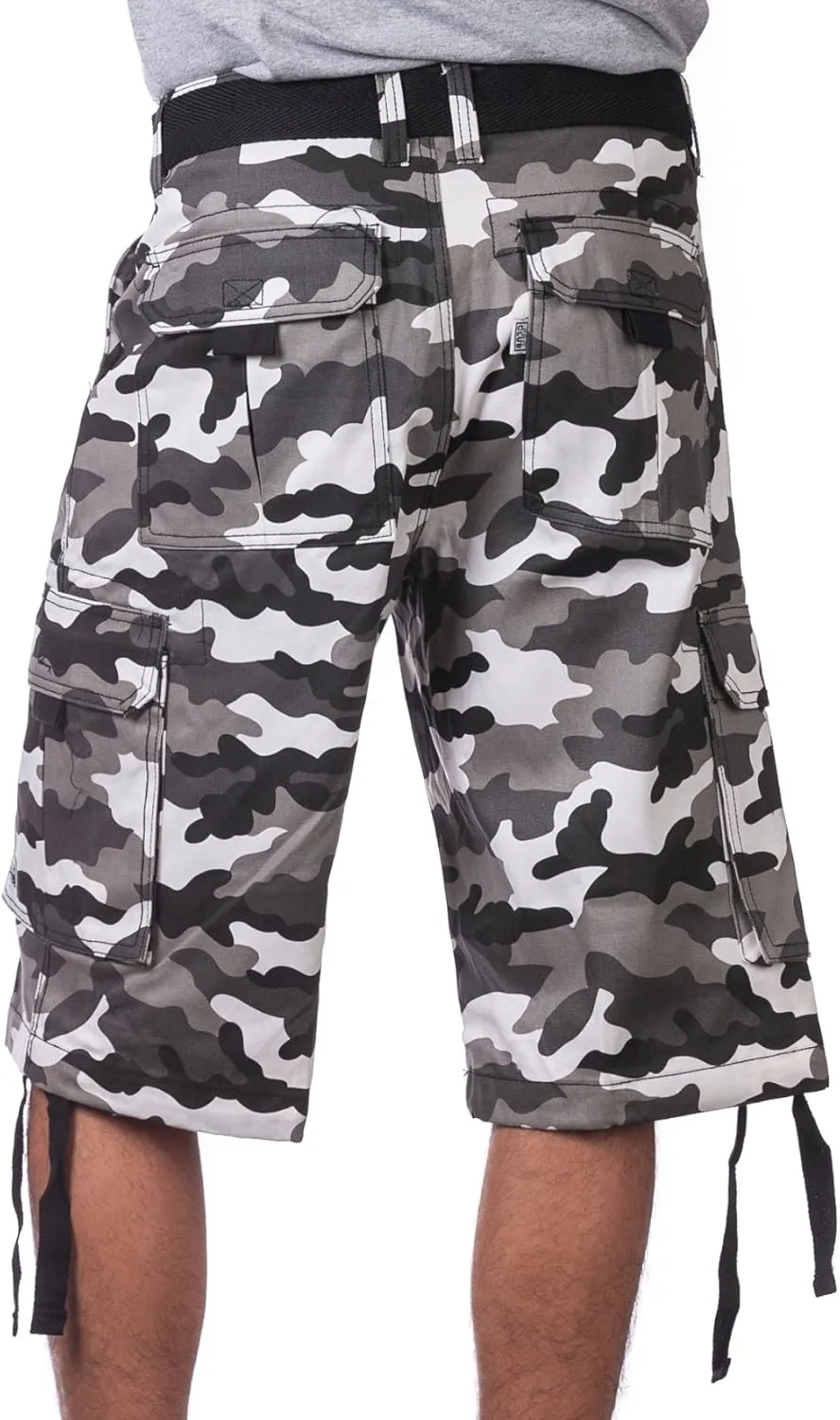 Pro Club Men's Cotton Twill Cargo Shorts with Belt - Regular and Big & Tall Sizes