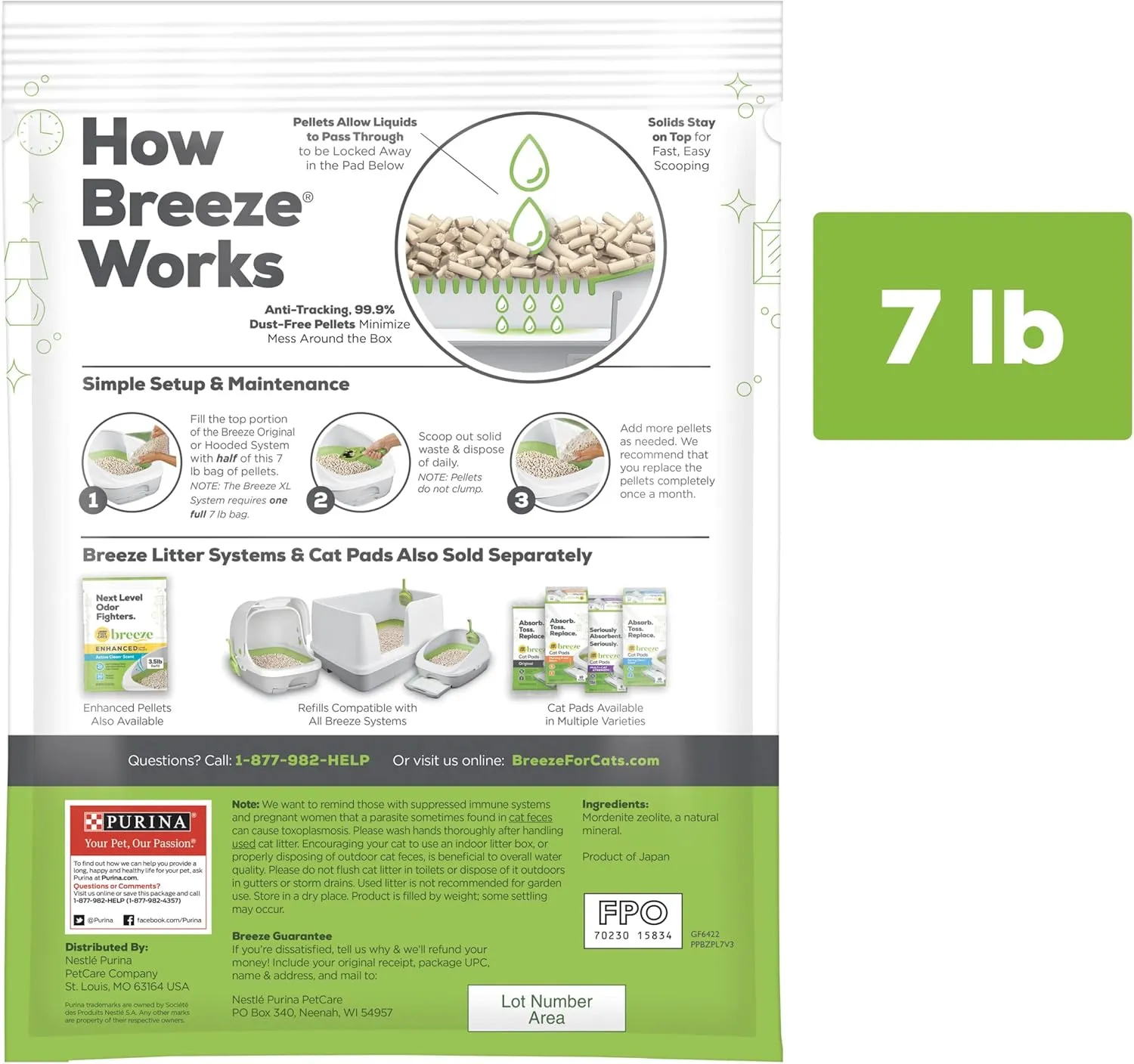 Purina Tidy Cats Litter Pellets, Breeze Refill Litter Pellets in Recyclable Box - (4) 7 lb. Bags