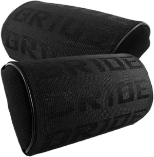 Q1-TECH, 2PCS JDM Bride Recaro Racing Gradation for Car Seat Neck Rest Headrest Pillow Fabric Bucket seat Material (Bride/Black)