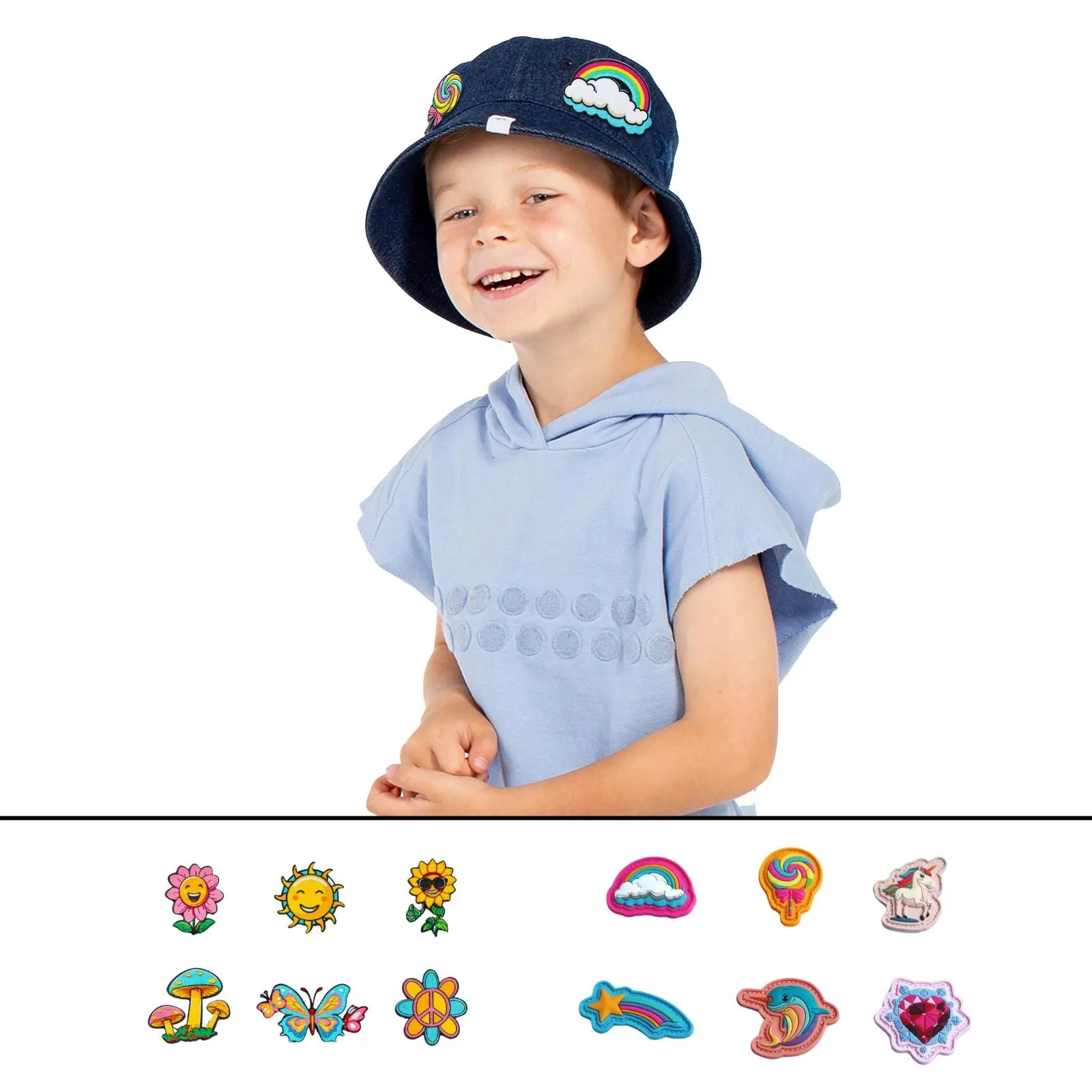Rabble Unisex Kids' Bucket Hat  with Blossom & Wonder Dabblz Bundle