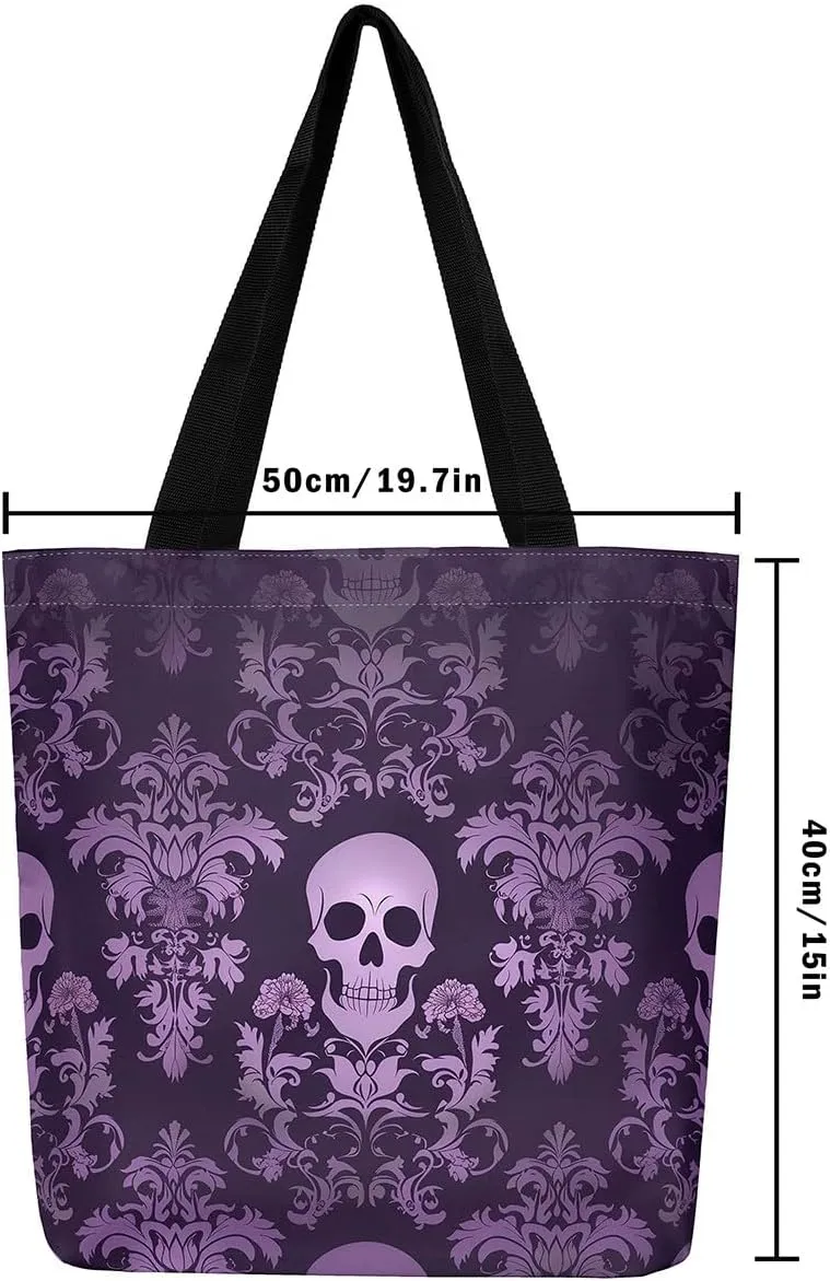 Rainbow Canvas Tote Bag for Women,Love Hearts Duffle Bag Colorful Cartoon Raindrop Reusable Grocery Shoulder Bag