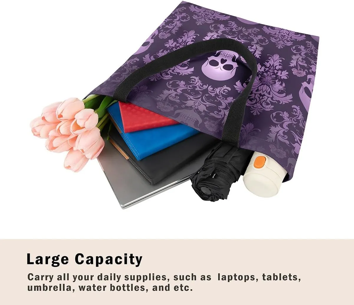 Rainbow Canvas Tote Bag for Women,Love Hearts Duffle Bag Colorful Cartoon Raindrop Reusable Grocery Shoulder Bag