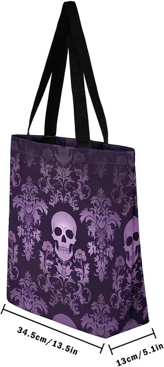 Rainbow Canvas Tote Bag for Women,Love Hearts Duffle Bag Colorful Cartoon Raindrop Reusable Grocery Shoulder Bag