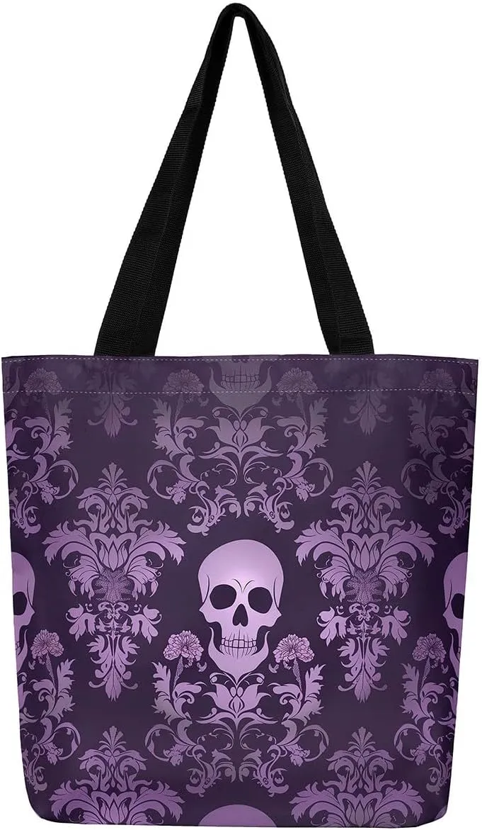 Rainbow Canvas Tote Bag for Women,Love Hearts Duffle Bag Colorful Cartoon Raindrop Reusable Grocery Shoulder Bag