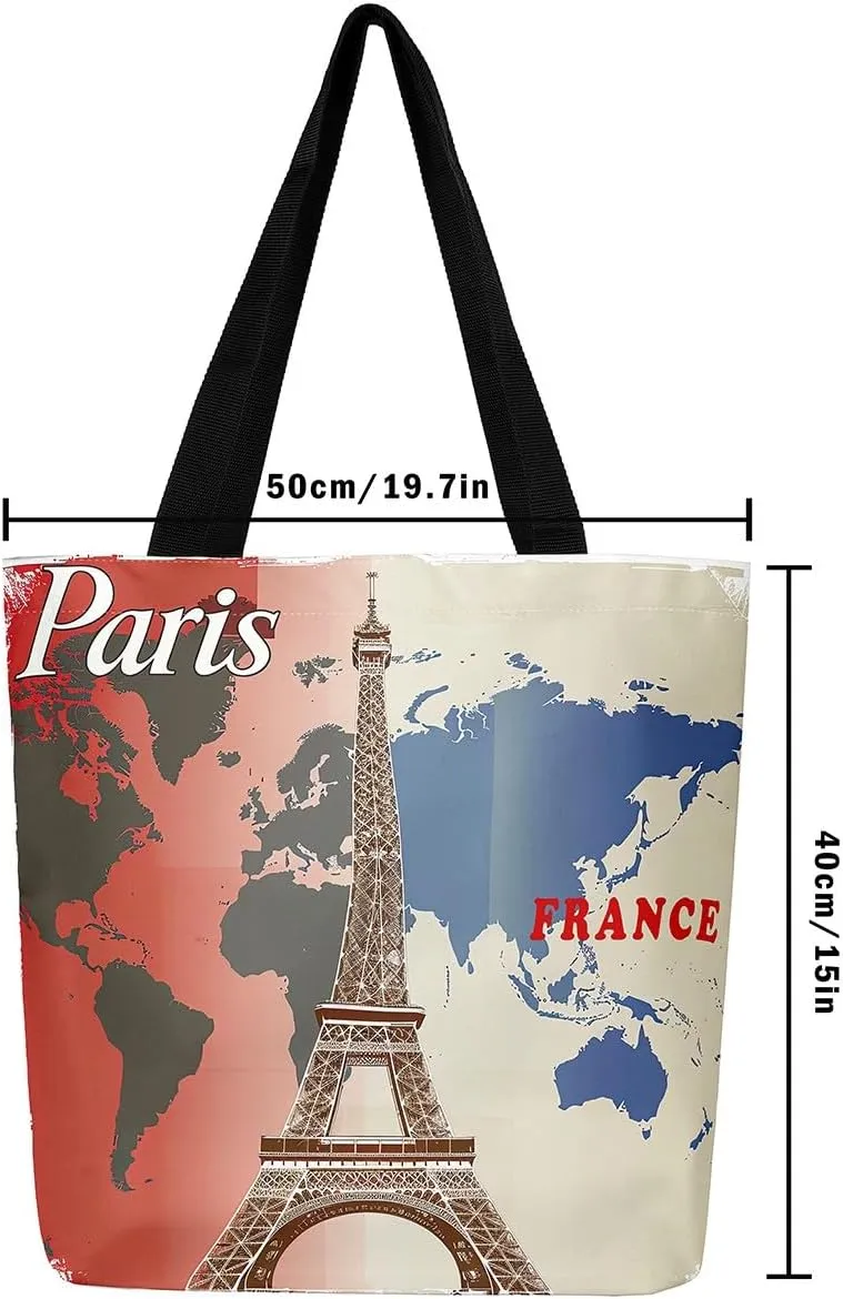 Rainbow Canvas Tote Bag for Women,Love Hearts Duffle Bag Colorful Cartoon Raindrop Reusable Grocery Shoulder Bag
