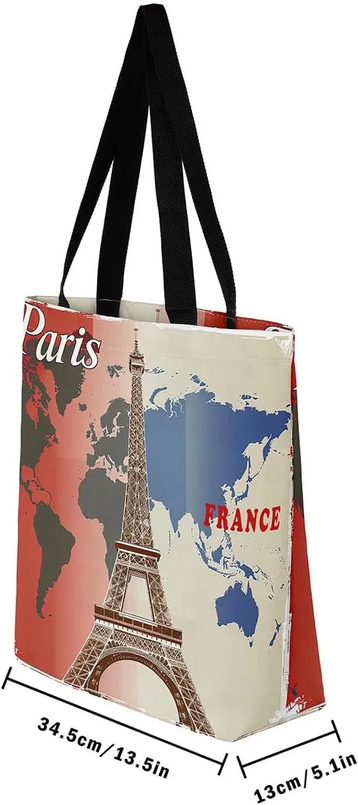 Rainbow Canvas Tote Bag for Women,Love Hearts Duffle Bag Colorful Cartoon Raindrop Reusable Grocery Shoulder Bag