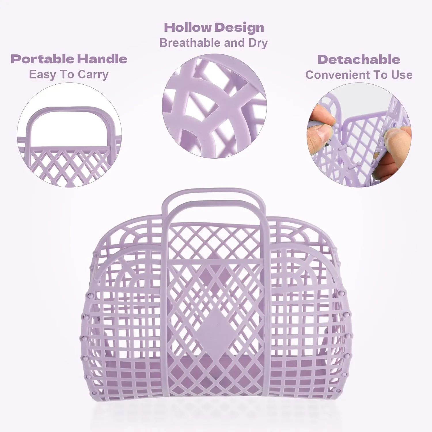 Rainmae 10 Pcs Jelly Purse Jelly Basket Beach Bags, Reusable Tote Beach Handbags, Plastic Beach Basket for Women Girls