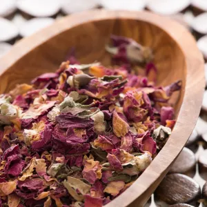 Red Rose Petals and Buds