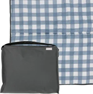 RED ROVR Large Indoor/Outdoor Adventure Blanket |for Parks, The Beach and Indoor activites |Compact with Shoulder Strap & Pocket (Picnic Blue)