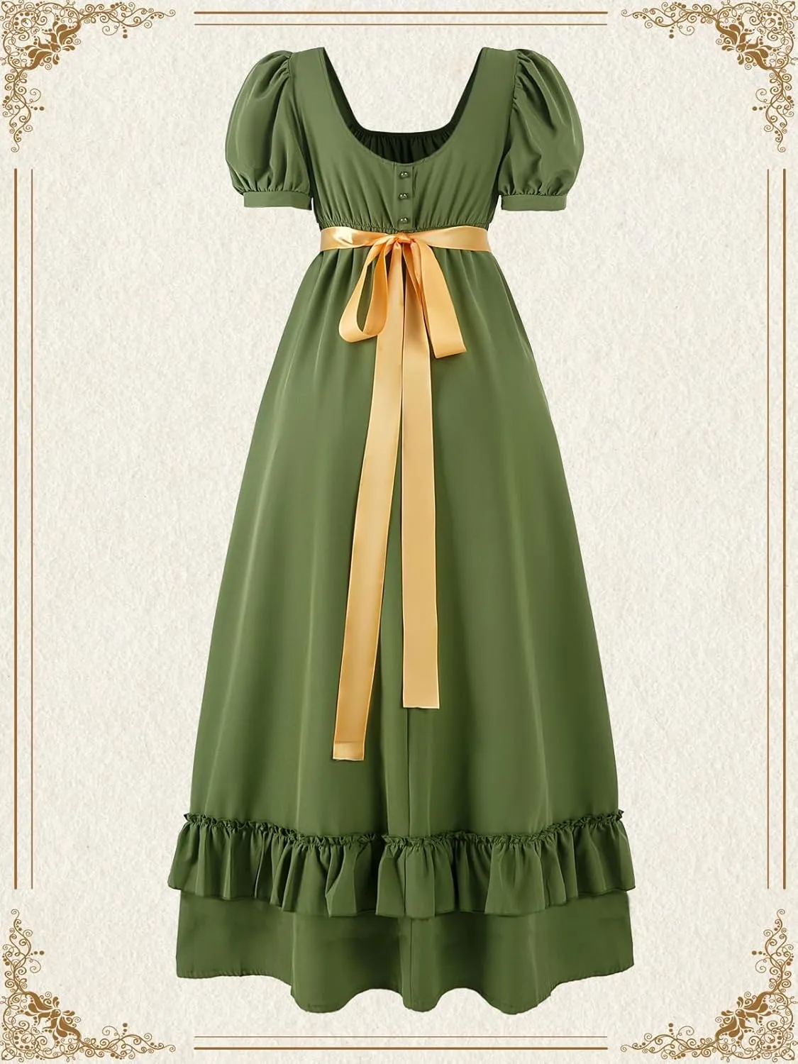 Regency Dresses for Women Regency Era Dress Empire Waist Victorian Tea Party Ball Gown with Satin Sash