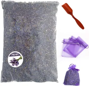 RENM 1 Pound Dried Lavender Buds, Organic Dried Flower Lavender Flowers Ultra Blue Grade Dry Fragrant Lavender for Tea, Candle, Soap, Bath, Hand DIY, Home Fragrance, Etc, 16oz