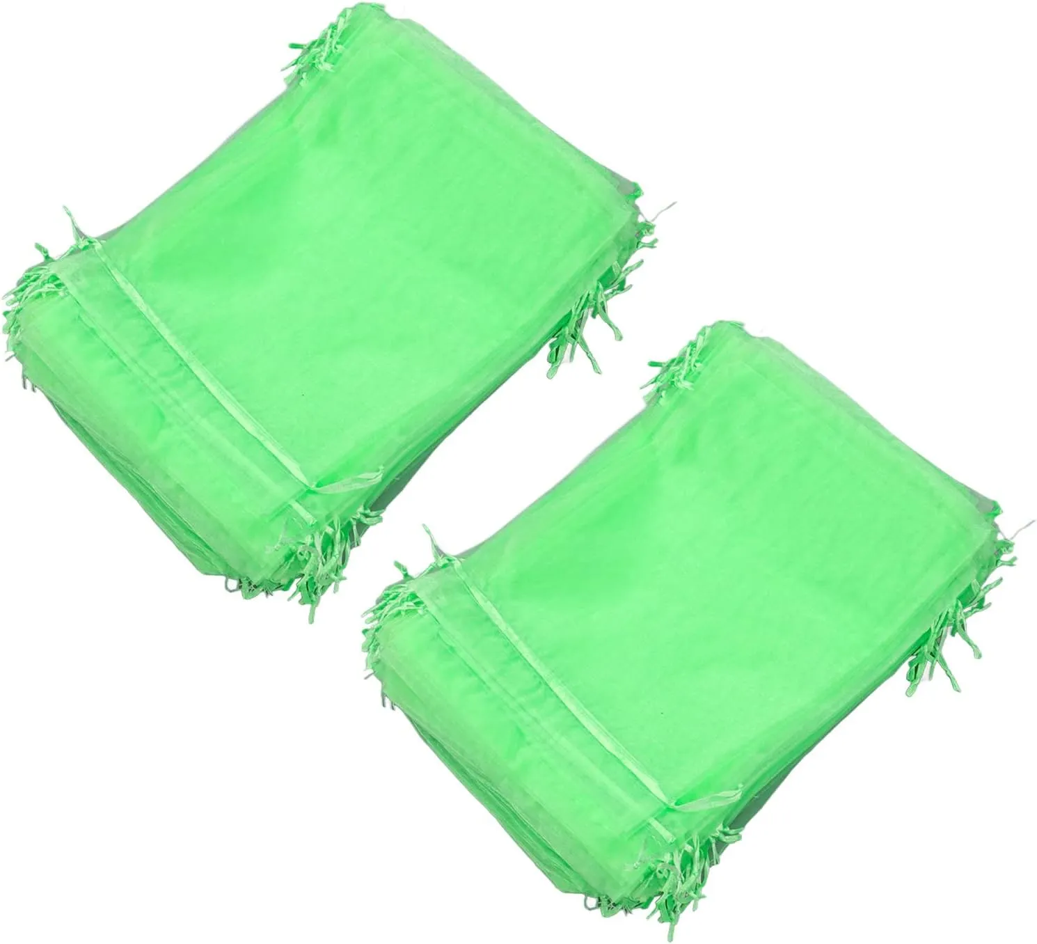 Reusable Fruit Netting Bag 100PCS Mesh Barrier Green Drawstring Closure for Plant Flower Fruit Trees Harvest (15 * 20cm)