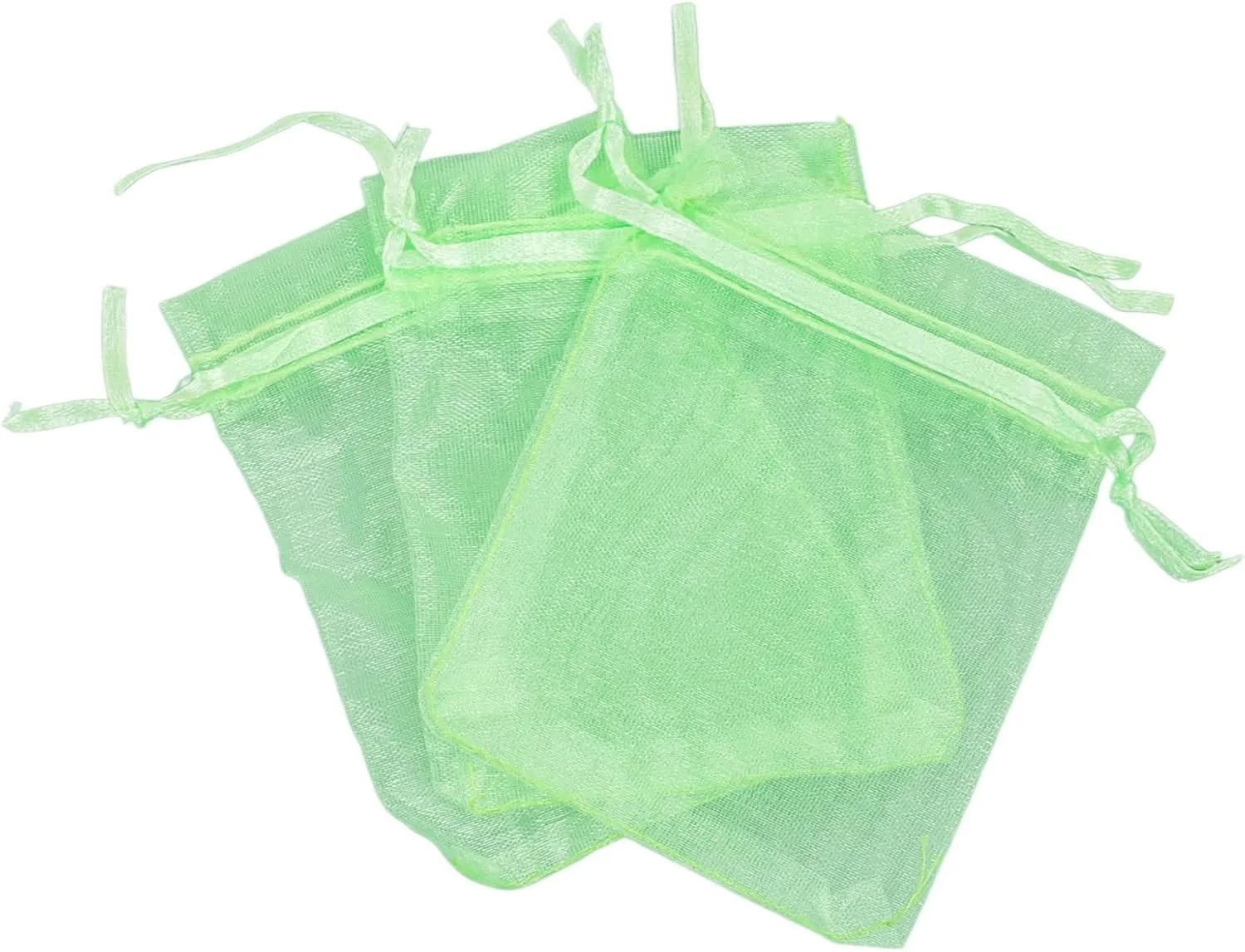 Reusable Fruit Netting Bag 100PCS Mesh Barrier Green Drawstring Closure for Plant Flower Fruit Trees Harvest (15 * 20cm)
