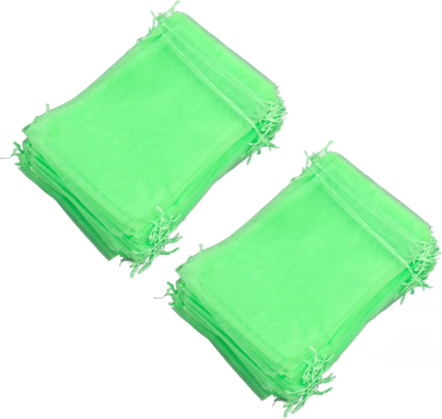 Reusable Fruit Netting Bag 100PCS Mesh Barrier Green Drawstring Closure for Plant Flower Fruit Trees Harvest (15 * 20cm)