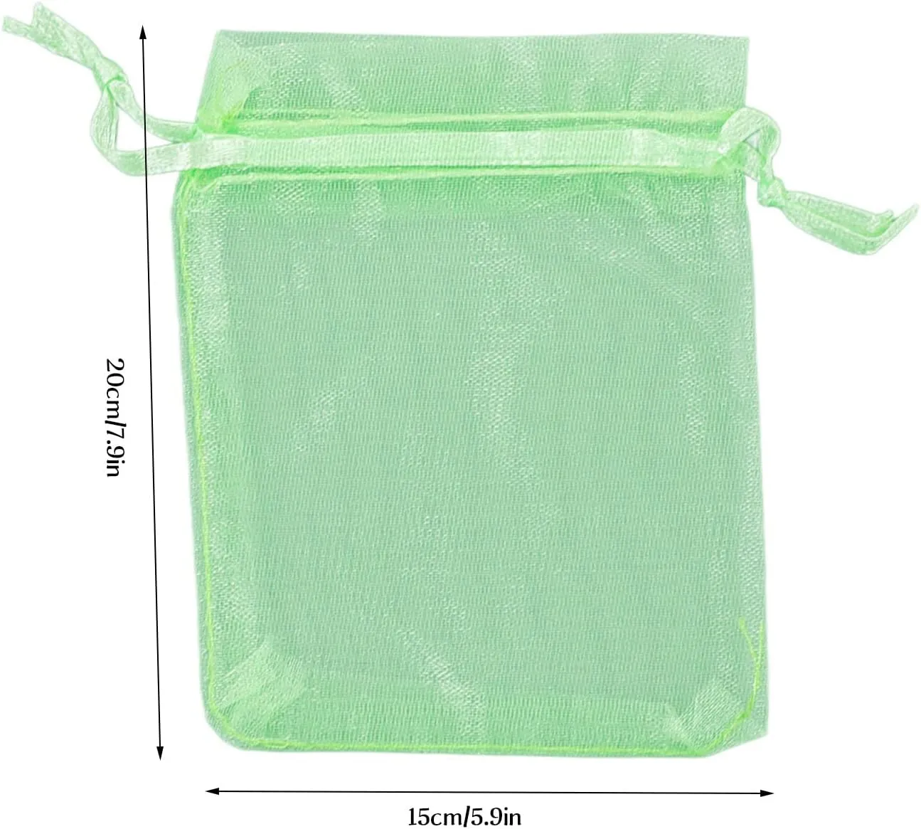 Reusable Fruit Netting Bag 100PCS Mesh Barrier Green Drawstring Closure for Plant Flower Fruit Trees Harvest (15 * 20cm)