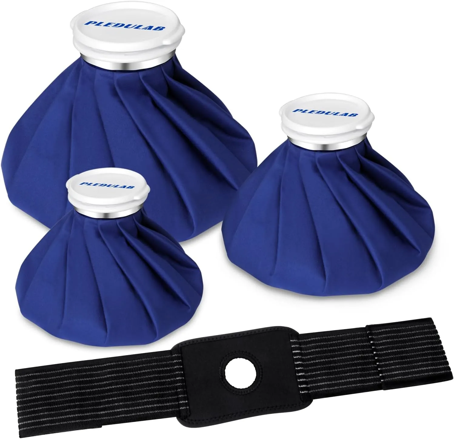 Reusable Ice Bags for Injuries，Hot & Cold Therapy and Pain Relief with Elastic Breathable Support Strap, Hot Water Bag, 4-Pack, 3 Sizes (6"/9"/11")