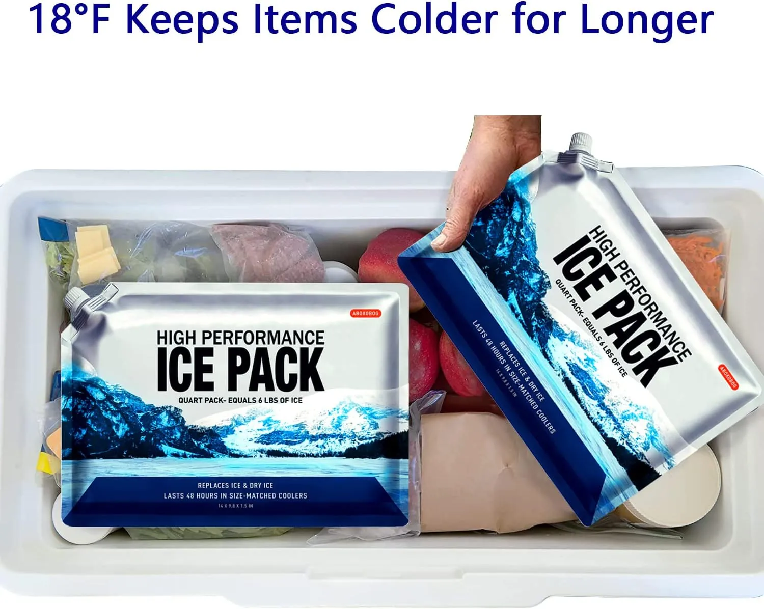 Reusable Ice Packs for Coolers Long Lasting Gel Freezer Packs for Cooler Bag Backpacks, Lunch Box, Cooler Bag, Keeps Food Cold Fresh (Set of 5)
