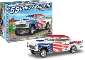 Revell 14519 1955 Chevrolet Bel Air Street Machine 2N1 1:24 Scale 92-Piece Skill Level 4 Model Car Building Kit, White