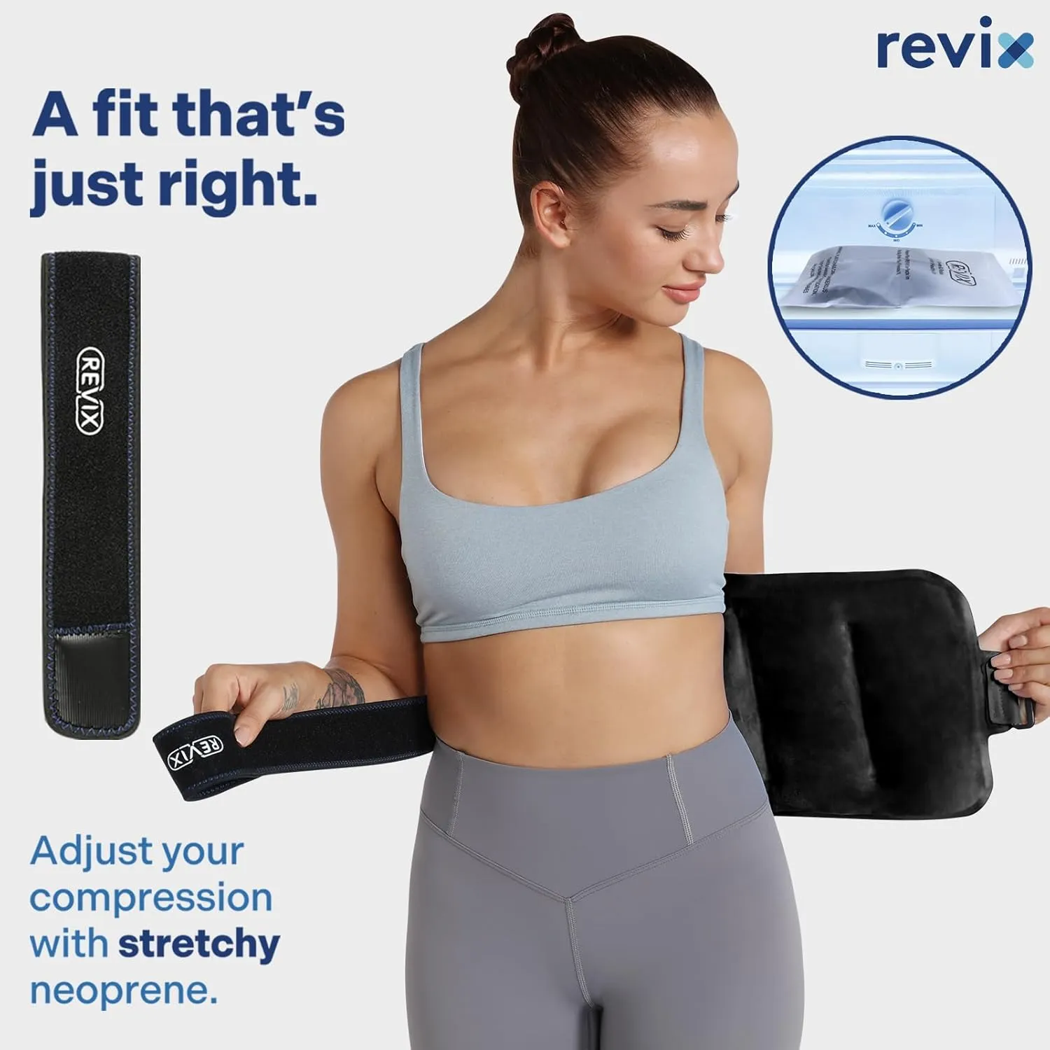 REVIX Large Ice Packs Wrap for Hip, Knee, Leg, Shoulder, Back, Reusable Gel Cold Pack for Injuries, Joint and Muscle Discomfort Relief, Black