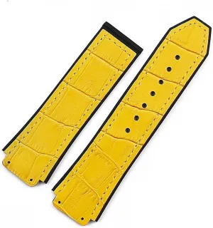 RHAIYAN 19mmx25mm Crazy Cowhide Rubber Strap Watch Accessories Compatible with Sports Waterproof Strap Women Men Watch Band Specific (Color : Style 1, Size : 19mmx25mm)