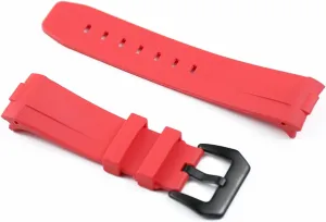 RHAIYAN 24mm Rubber Strap Men's Watch Accessories Pin Buckle Compatible with Panerai Outdoor Sports Waterproof Silicone Strap Women Watch Band Specific (Color : Darkblue Black, Size : 24mm)