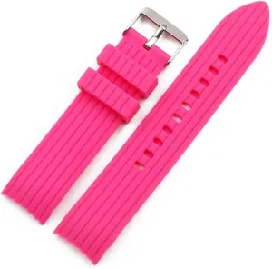 RHAIYAN Men's Silicone Strap 20mm Pin Buckle Watch Accessories Sports Waterproof Rubber Strap Female Bracelet Watch Band Specific (Color : Rose red, Size : 20mm)