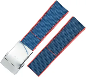 RHAIYAN Silicone Strap Rubber Strap Male Adaptation Fit For Breitlin Avengers Aerospace Chronograph Watch Fitting Stainless Steel Clasp Specific ( Color : Blue Red Line , Size : 24mmSilverBuckle )