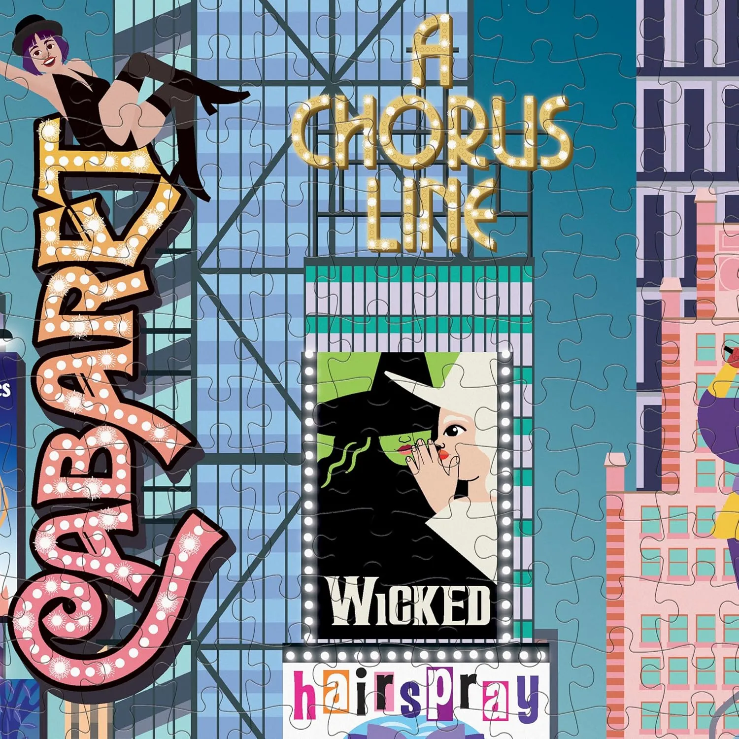 Ridley's: 50 Must-See Musicals Bucket List 1000-Piece Puzzle|Unique Graphics of Popular Broadway Musicals in New York City|Room Décor After Completion|Great Gift for Musical Lovers