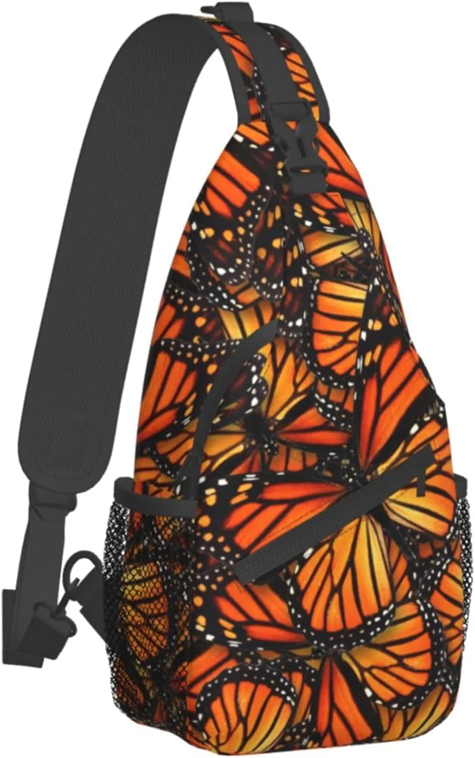 RIMENCH Men Women Sling Bag Lightweight Chest Crossbody With Adjustable Strap For Picnics, Hiking, Beach, Gym Fashion beautiful orange monarch butterfly Daypack