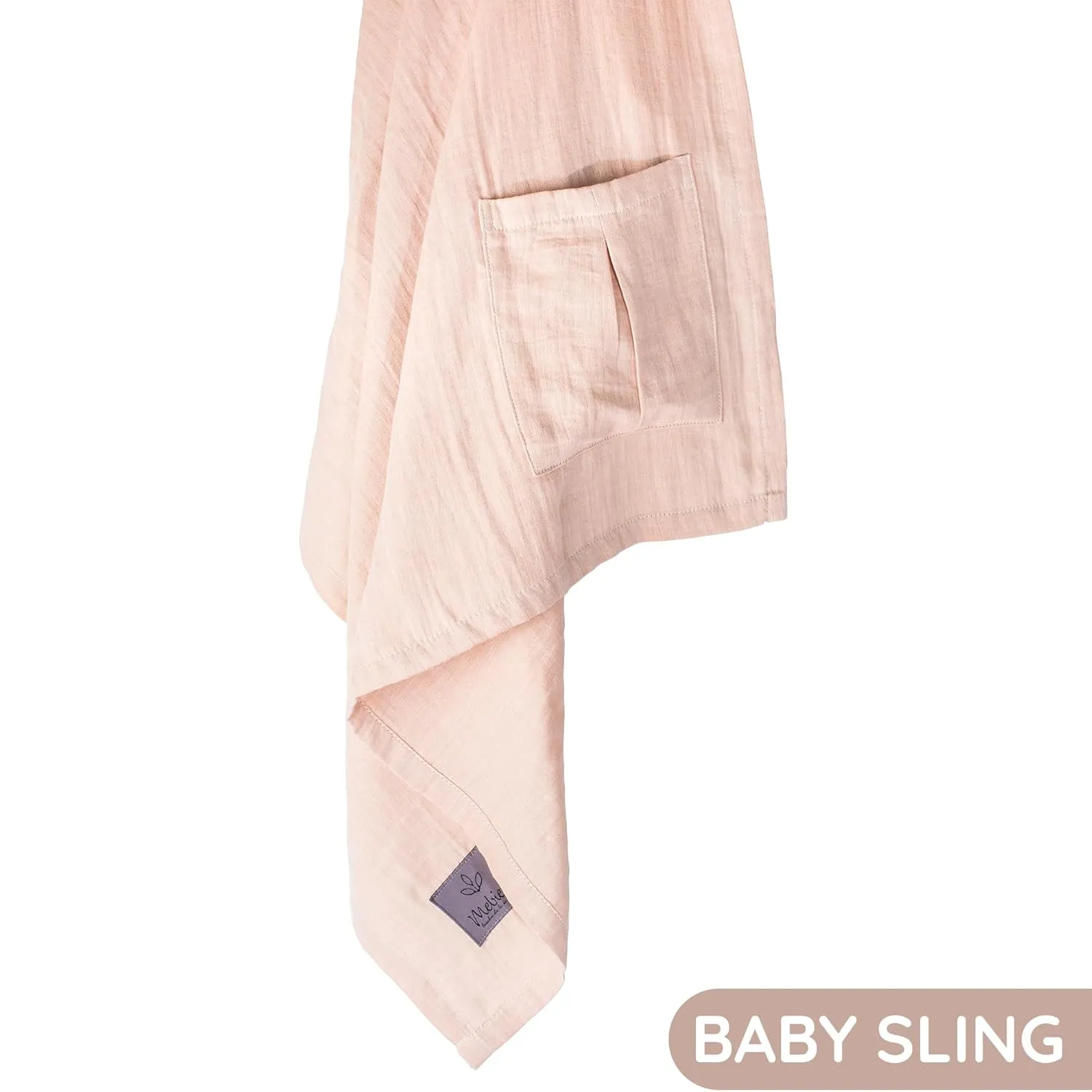 Ring Sling Baby Carrier 100% Cotton Muslin Front and Chest Newborn to Toddler Carrier Baby Sling (Sunset Rose)