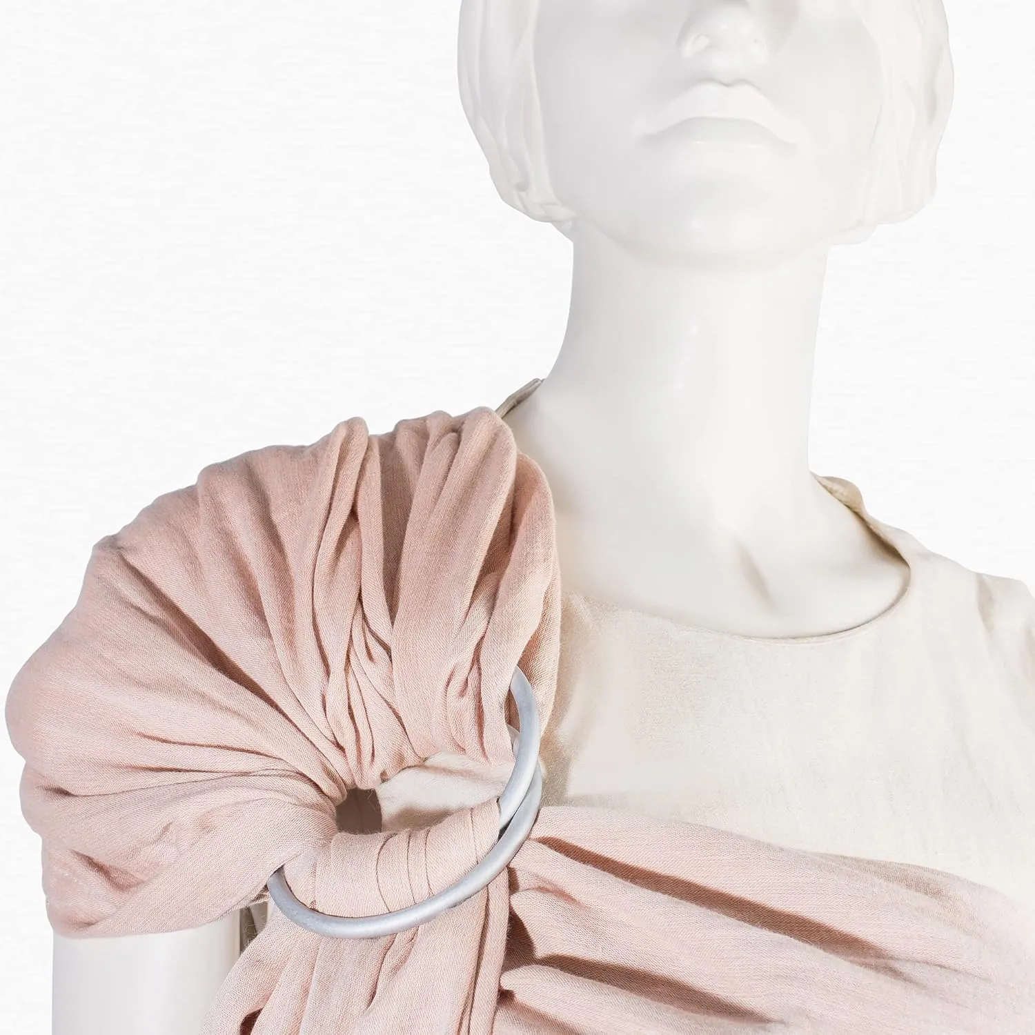 Ring Sling Baby Carrier 100% Cotton Muslin Front and Chest Newborn to Toddler Carrier Baby Sling (Sunset Rose)