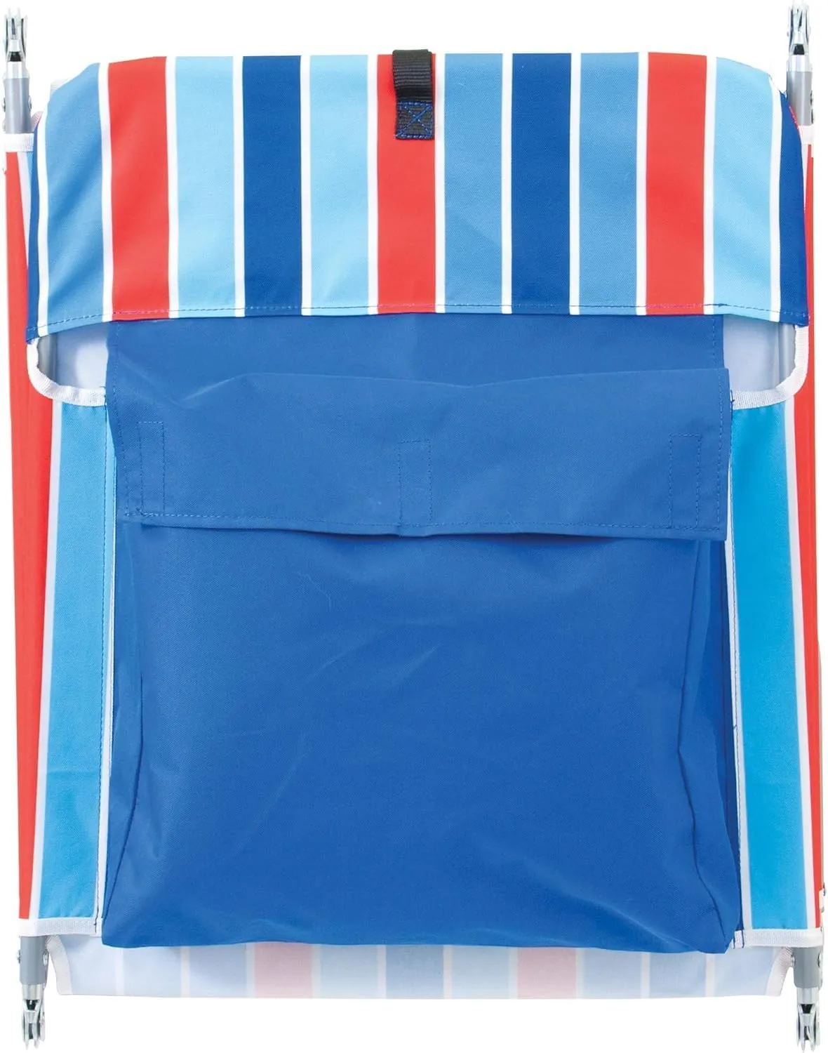 Rio Beach Portable Lay Flat Folding Backpack Beach Lounge Chair with Backpack Straps and Storage Pouch, Blue and Red