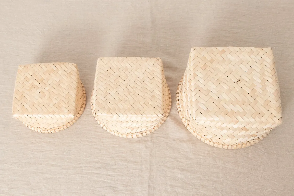 Round basket S, M, L  / Itaya maple / Akita-JPN 720904