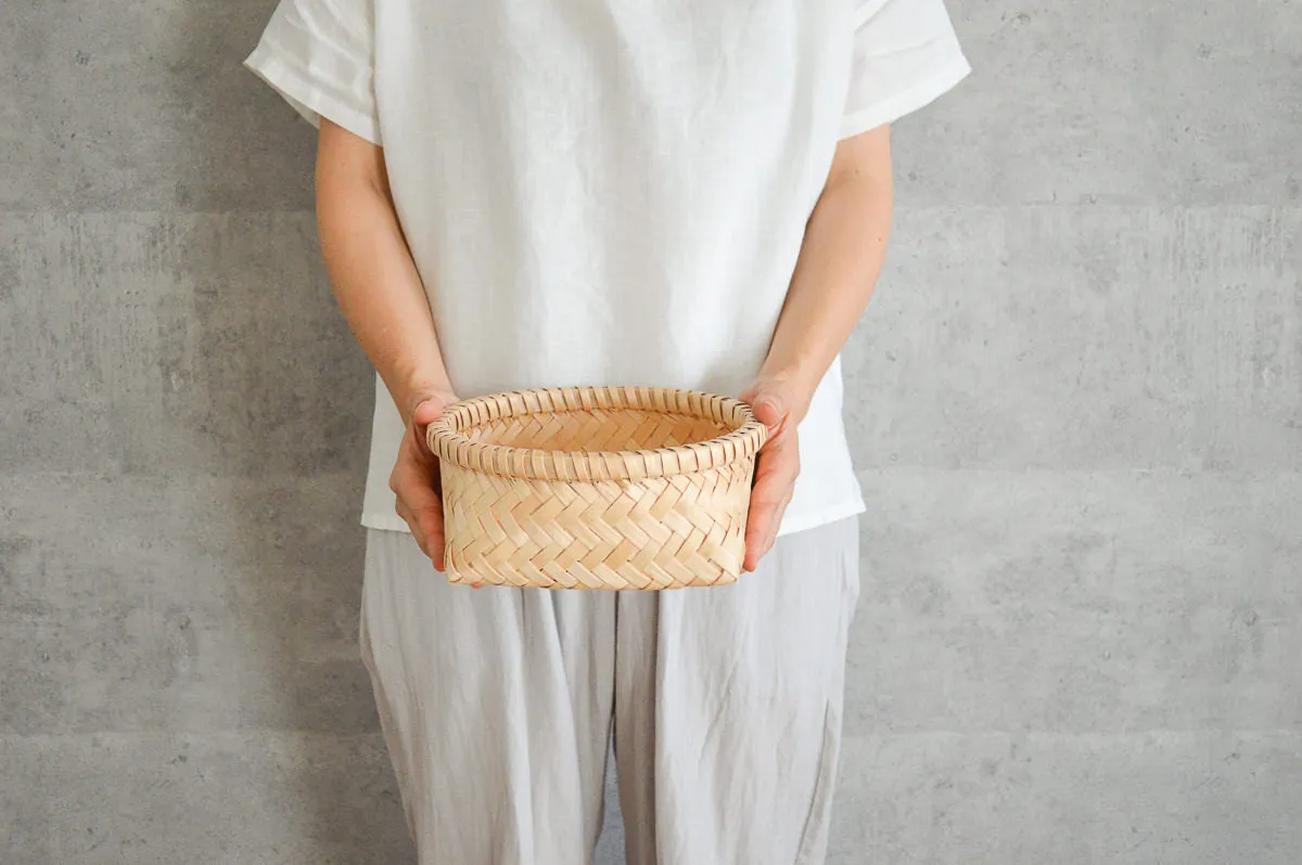 Round basket S, M, L  / Itaya maple / Akita-JPN 720904