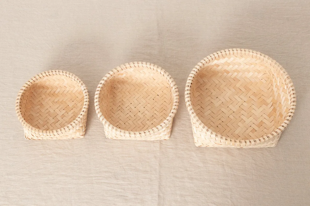 Round basket S, M, L  / Itaya maple / Akita-JPN 720904