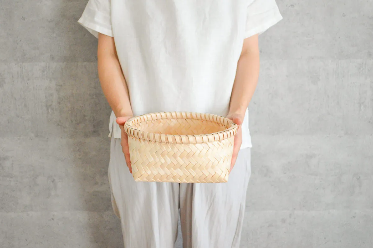 Round basket S, M, L  / Itaya maple / Akita-JPN 720904