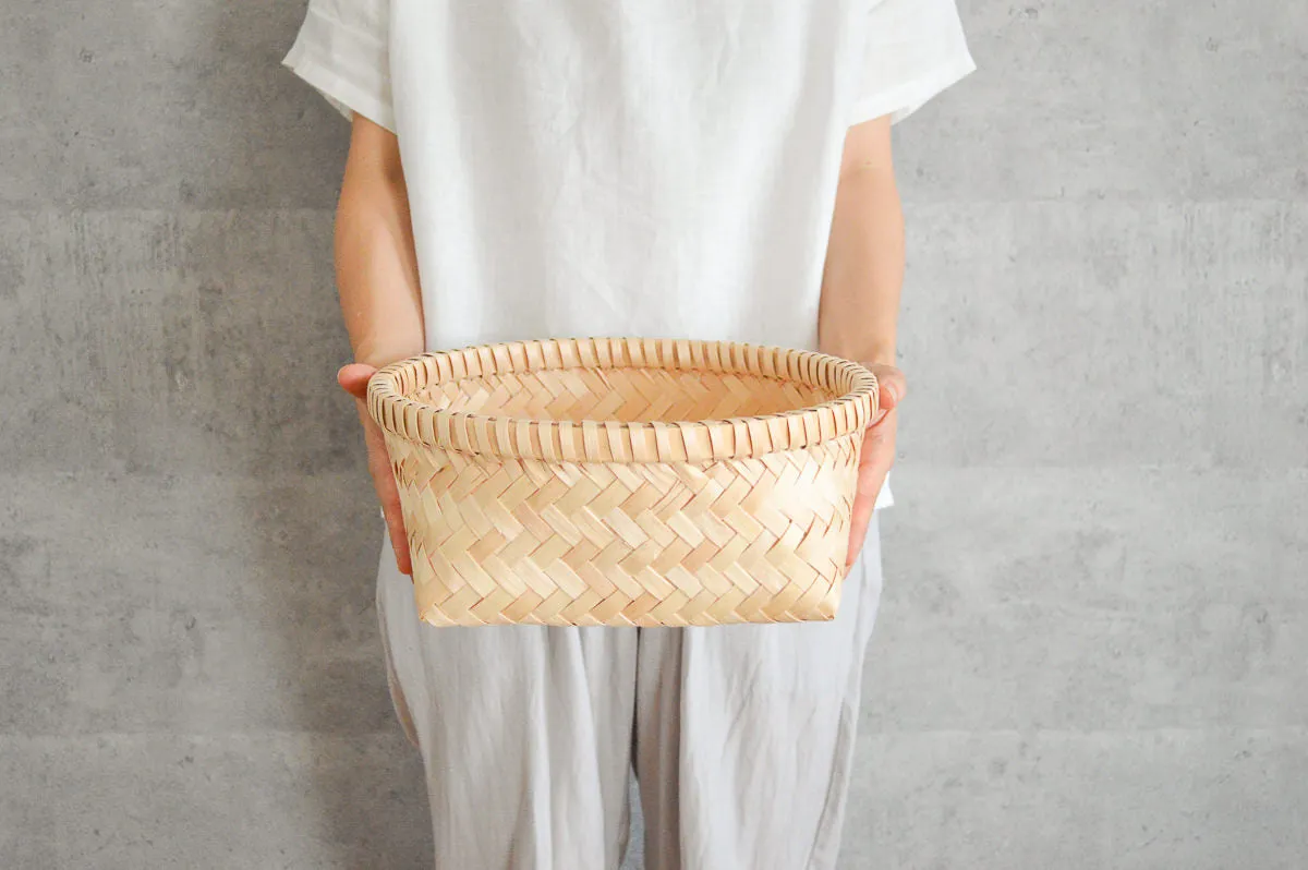Round basket S, M, L  / Itaya maple / Akita-JPN 720904