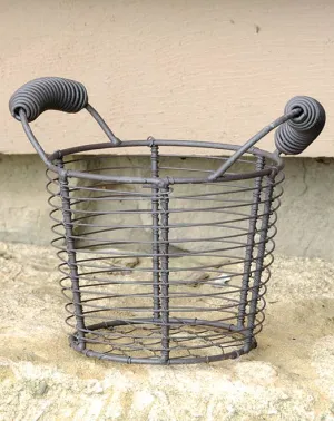 Round Tall Mesh Basket With Two Handles