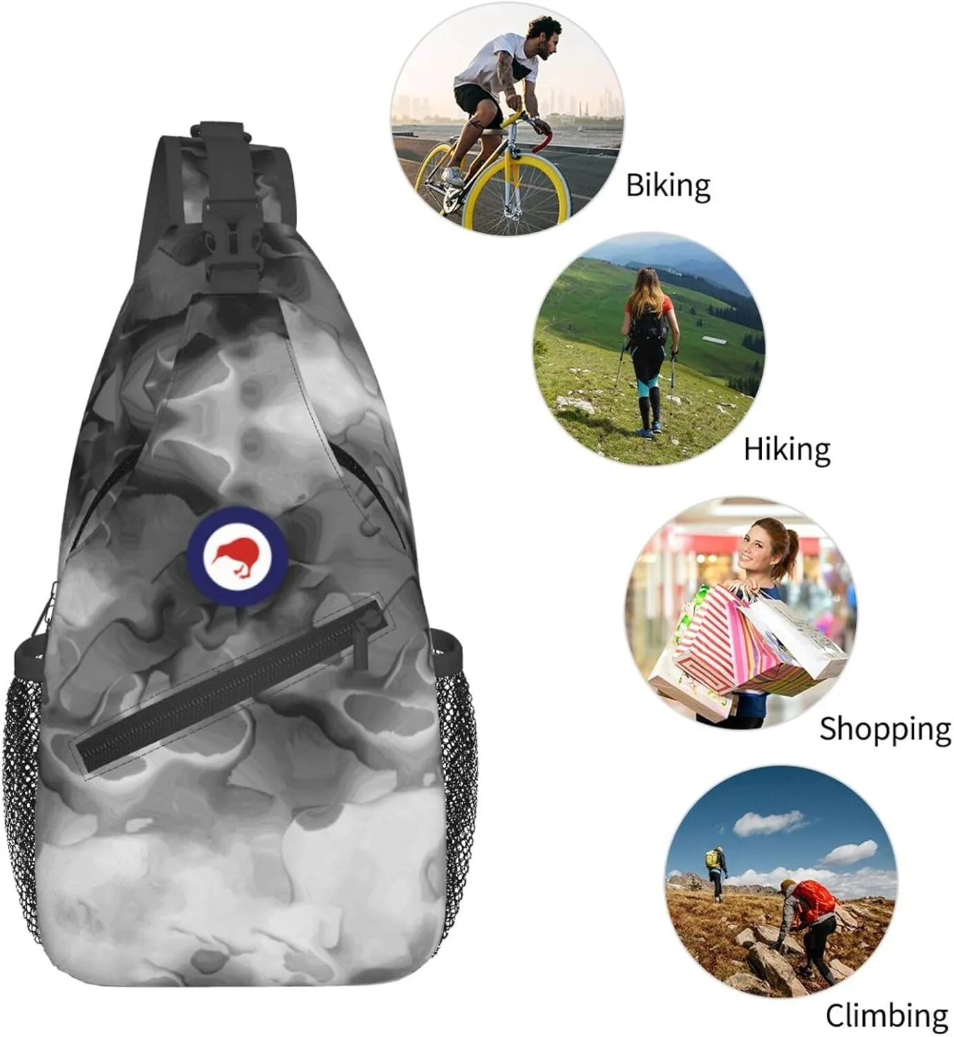 Royal New Zealand Air Force Sling Bag Crossbody Backpack Shoulder Casual Daypack Bag for Men Women