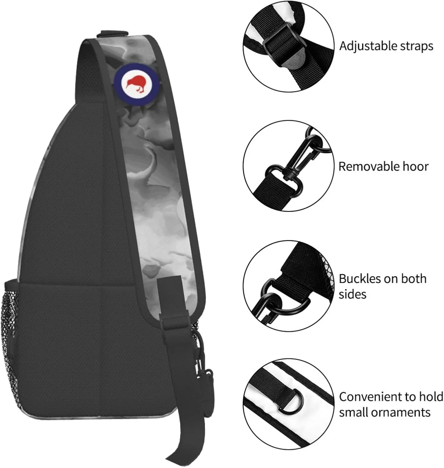 Royal New Zealand Air Force Sling Bag Crossbody Backpack Shoulder Casual Daypack Bag for Men Women