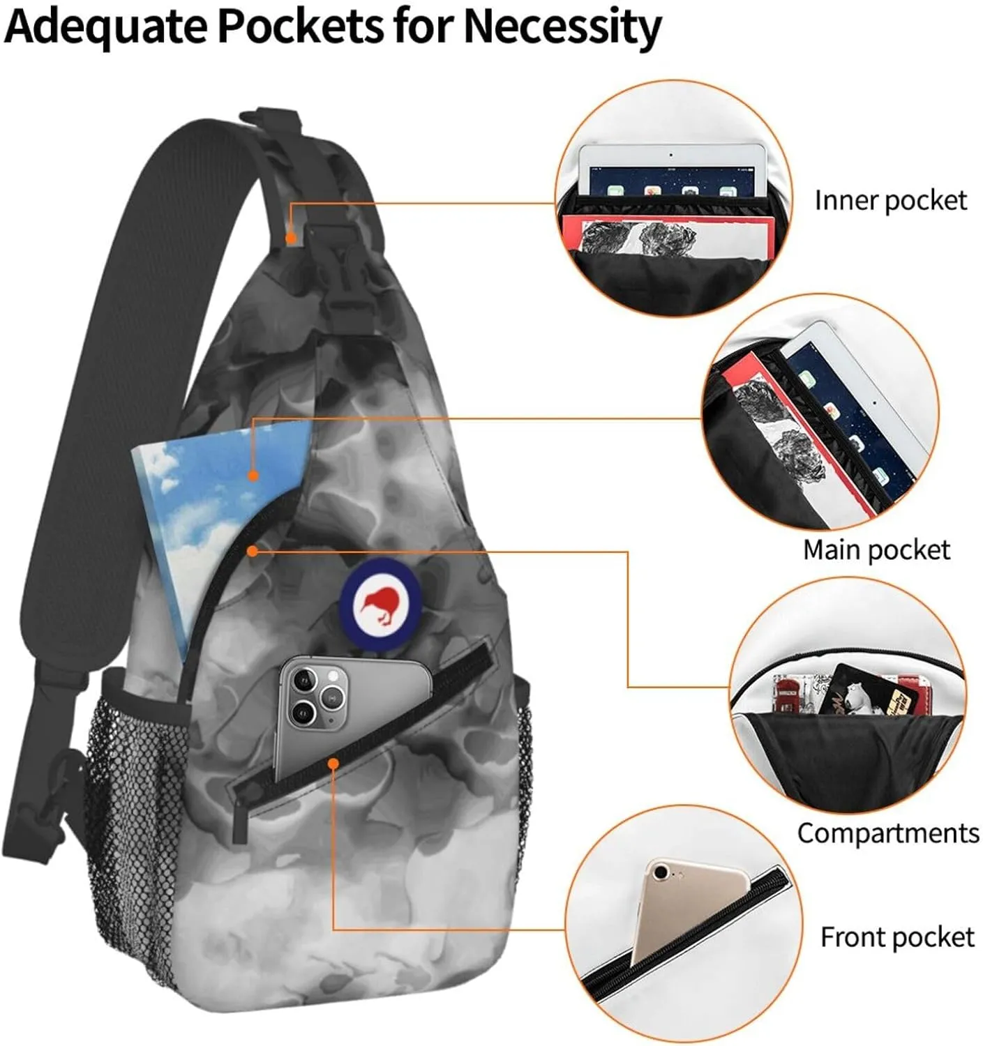 Royal New Zealand Air Force Sling Bag Crossbody Backpack Shoulder Casual Daypack Bag for Men Women