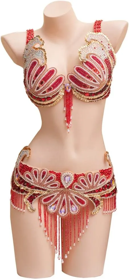 ROYAL SMEELA Belly Dancer Costumes for Women Belly Dancing Skirt Belly Dance Bra and Belt Carnival Bellydance Costume