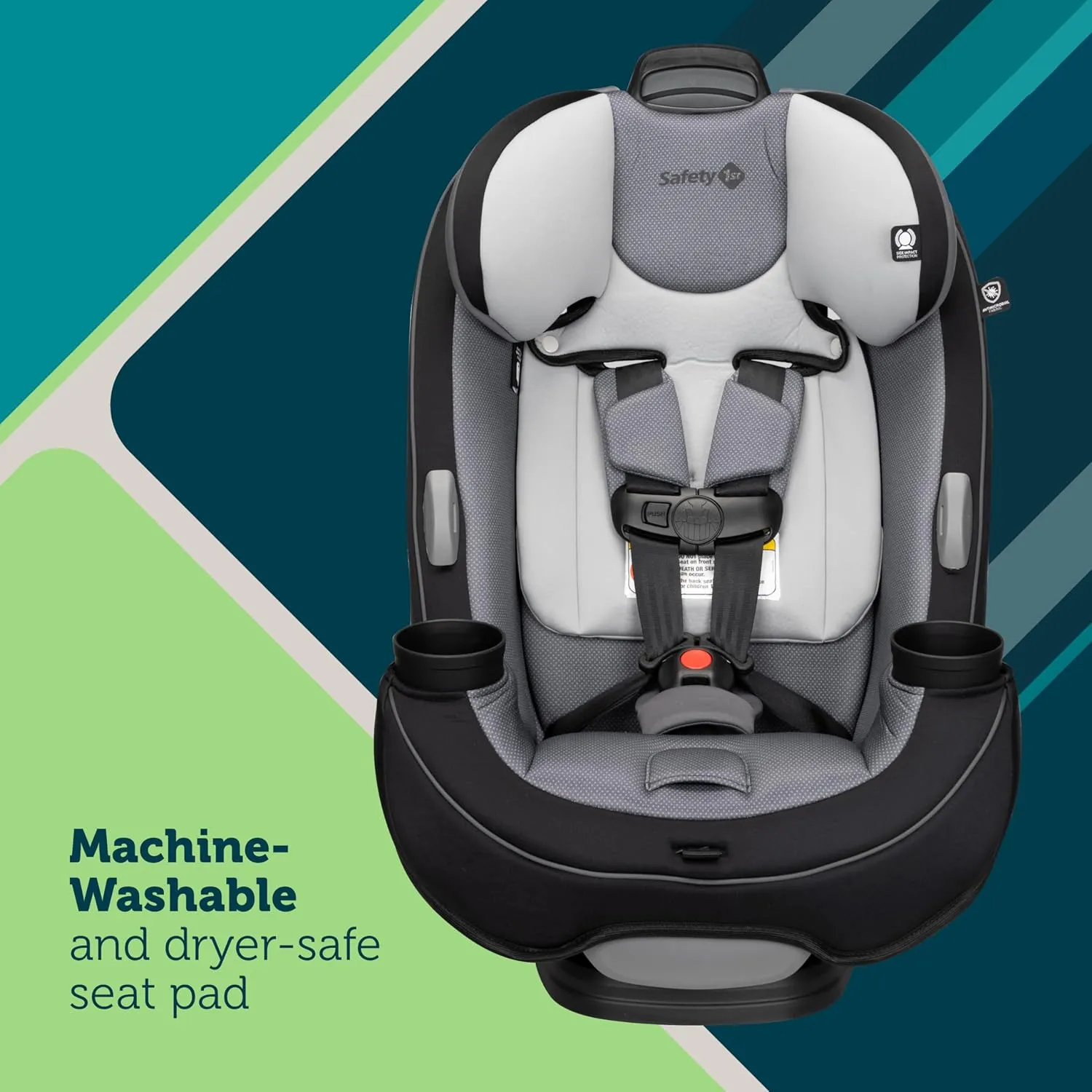 Safety 1st Grow and Go All-in-One Slim Convertible Car Seat, Rear Facing, 5-40 lbs, Forward Facing (30–65 lbs), High Back Booster Seat 40-100 pounds, Harvest Moon
