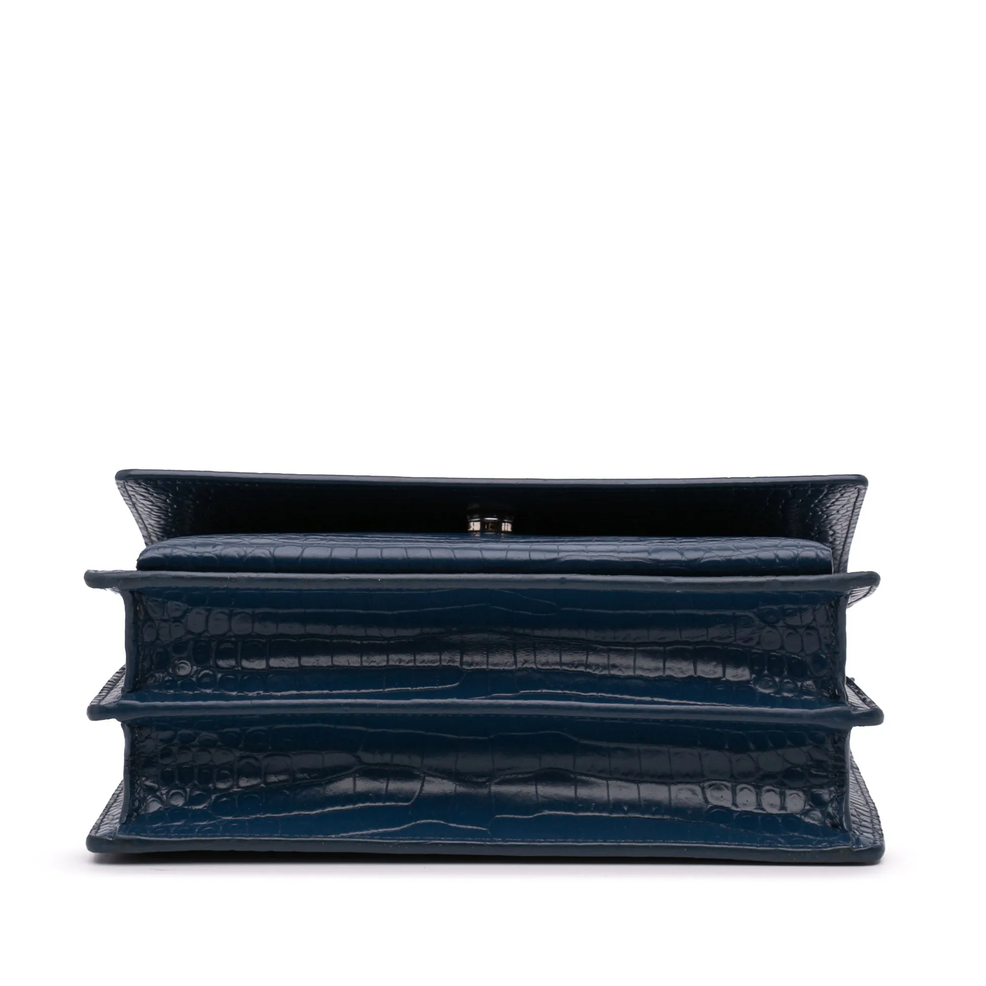 Saint Lau Medium Croc Embossed Monogram Sunset Bag