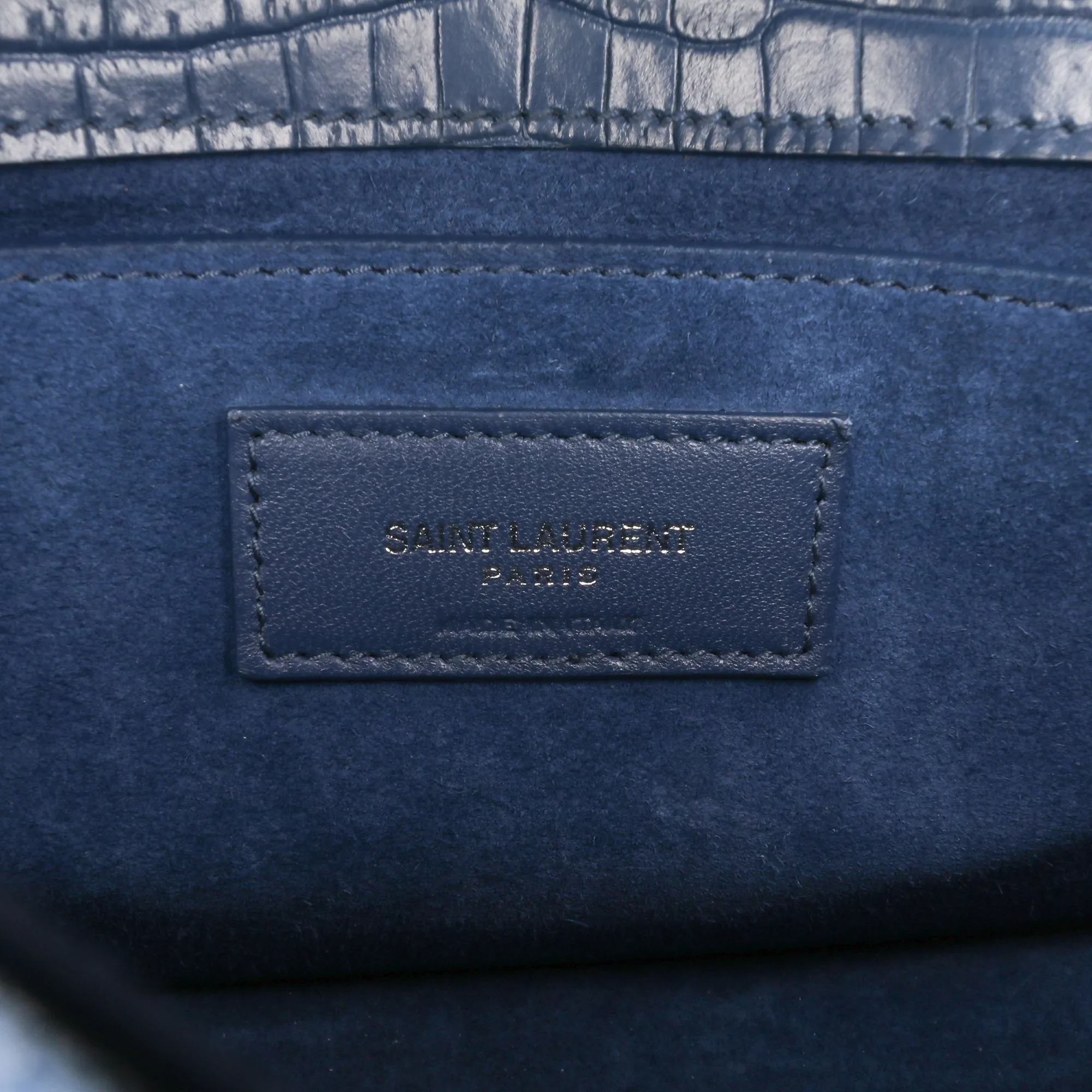 Saint Lau Medium Croc Embossed Monogram Sunset Bag