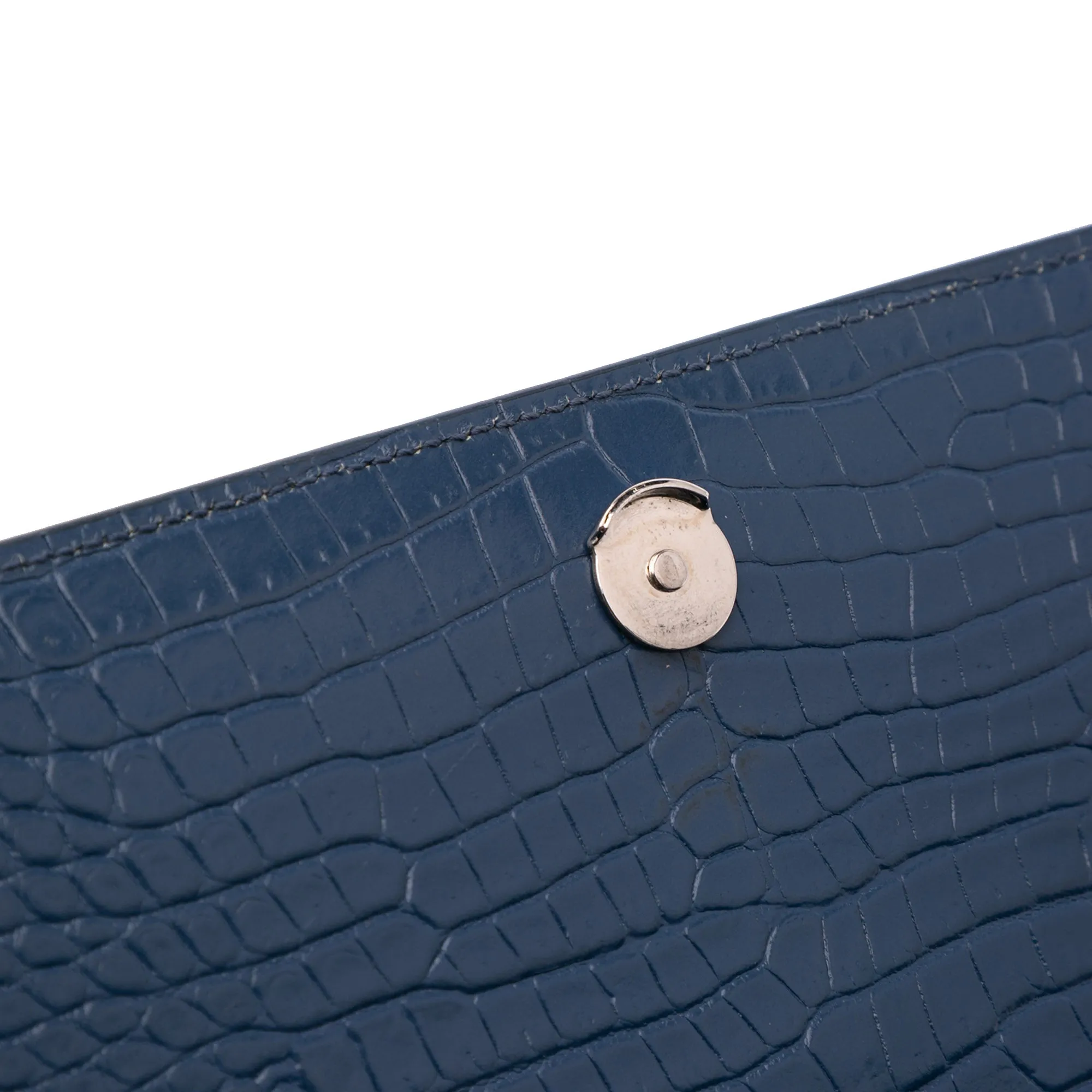 Saint Lau Medium Croc Embossed Monogram Sunset Bag