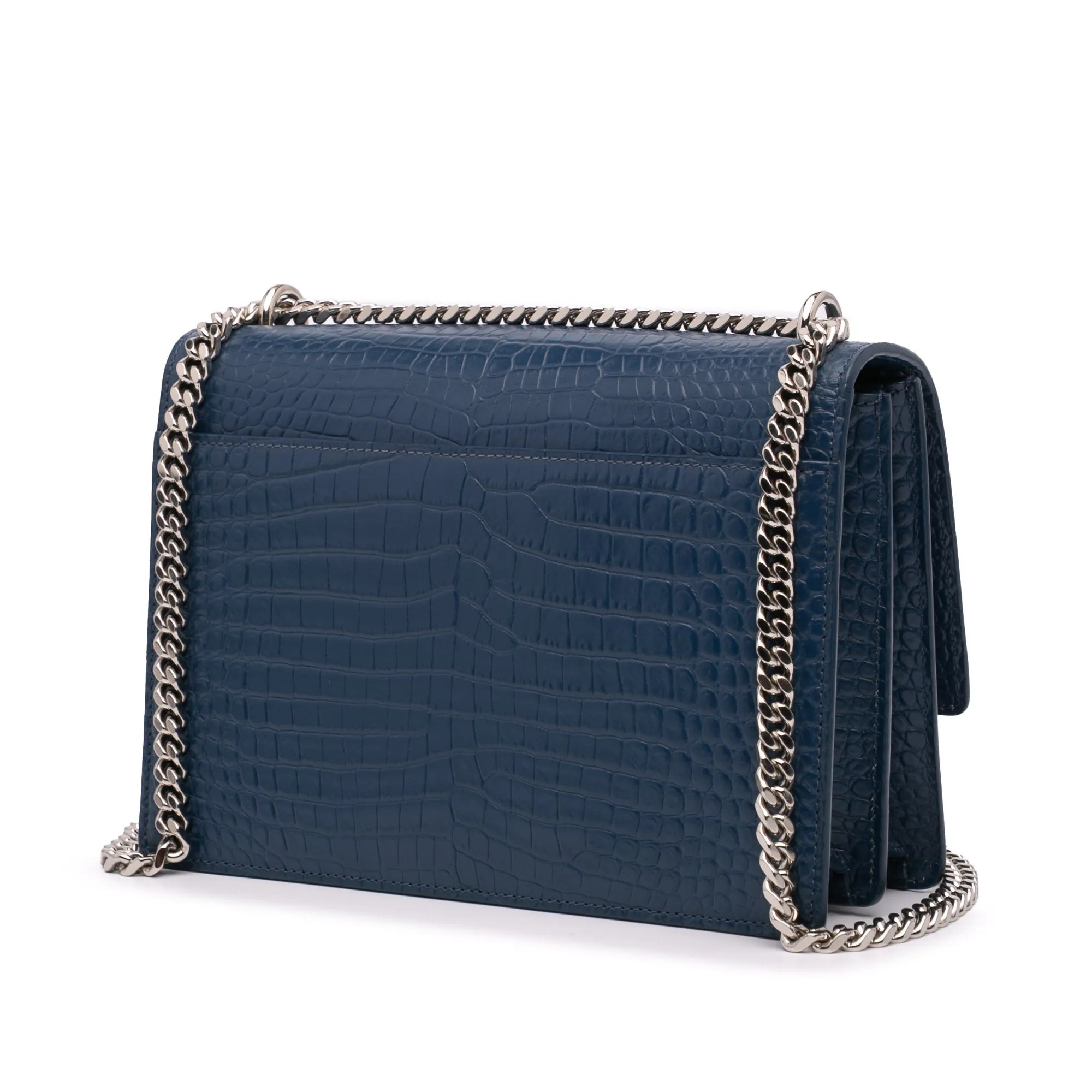 Saint Lau Medium Croc Embossed Monogram Sunset Bag