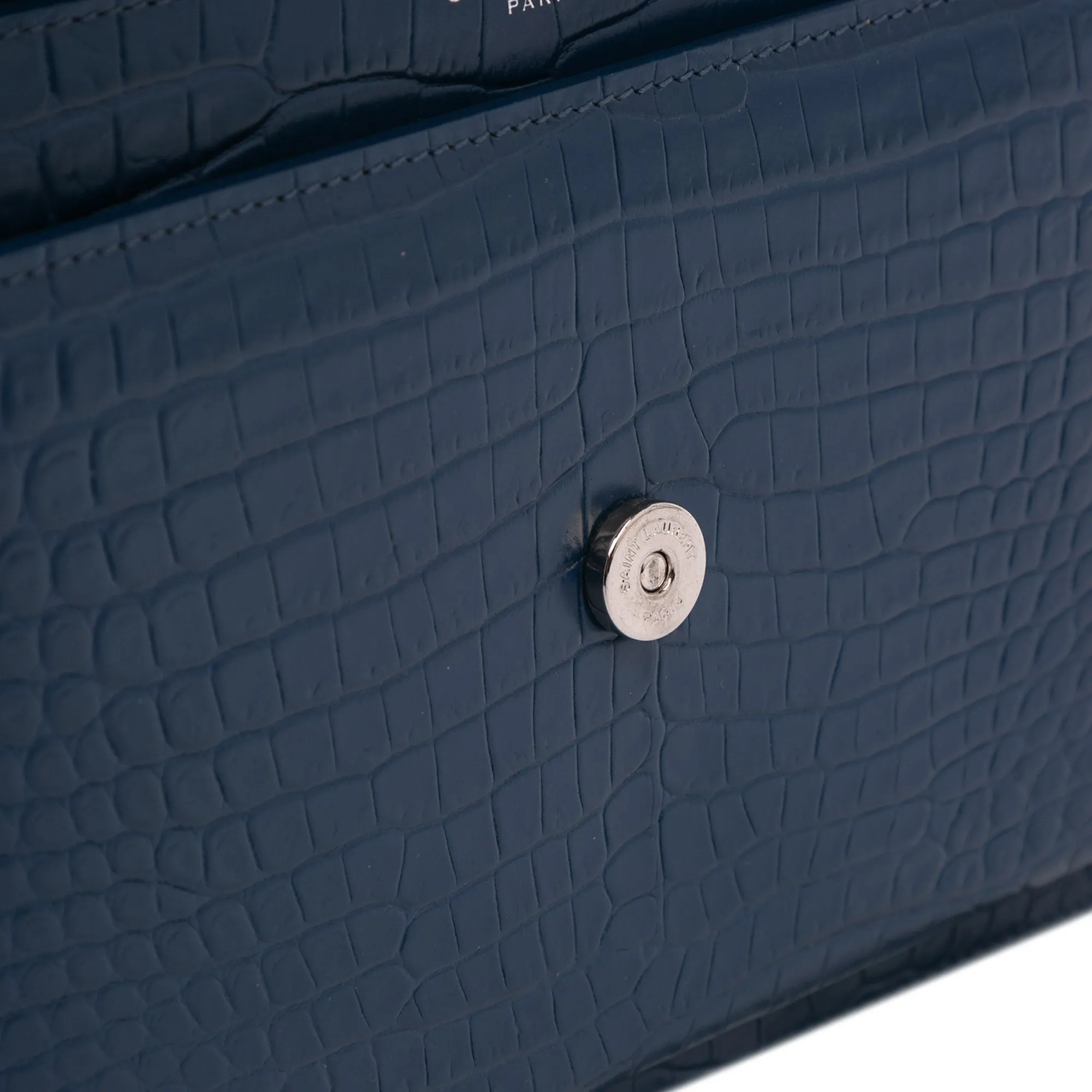 Saint Lau Medium Croc Embossed Monogram Sunset Bag