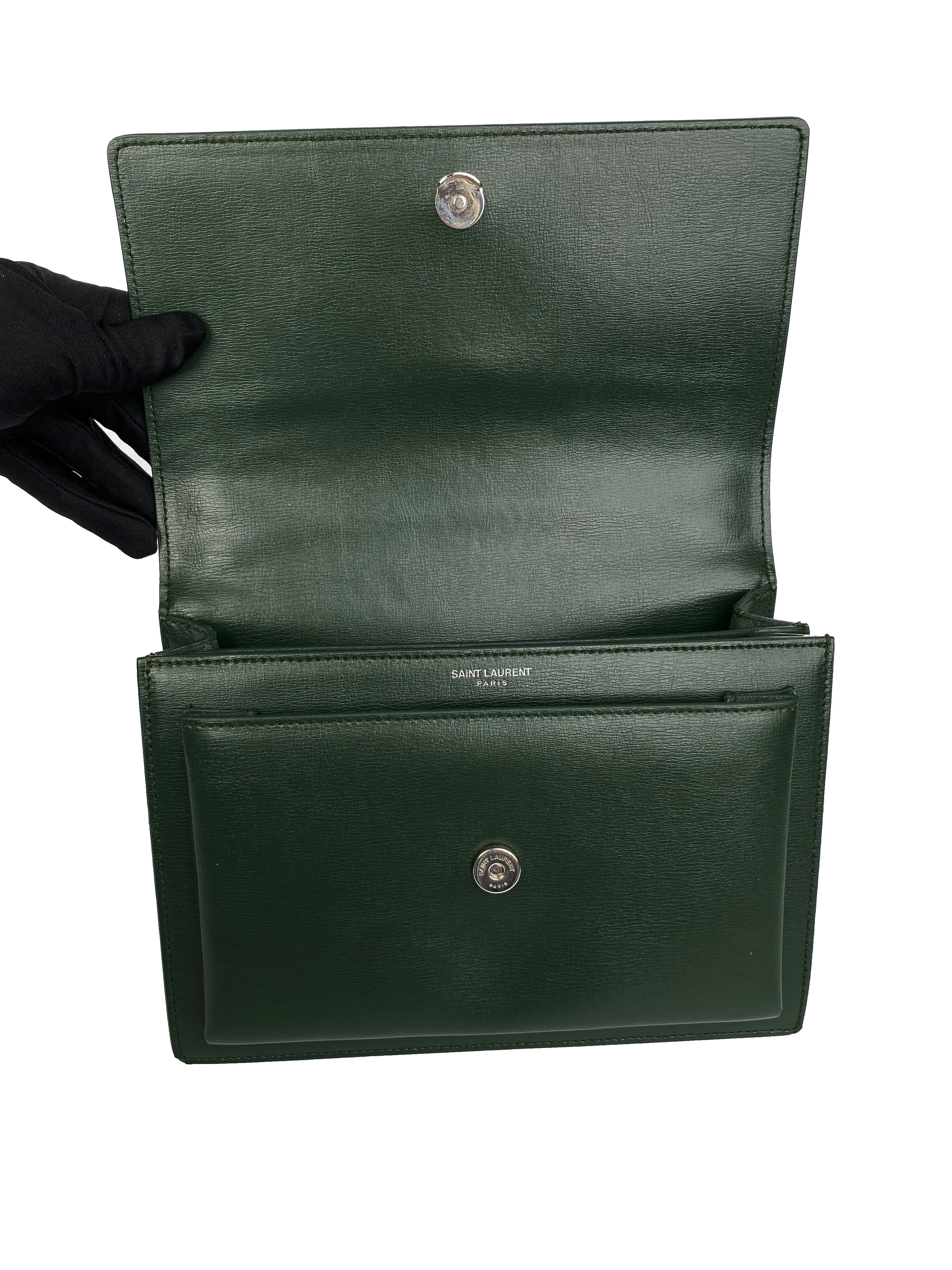 Saint Laurent Dark Green Medium Sunset Bag